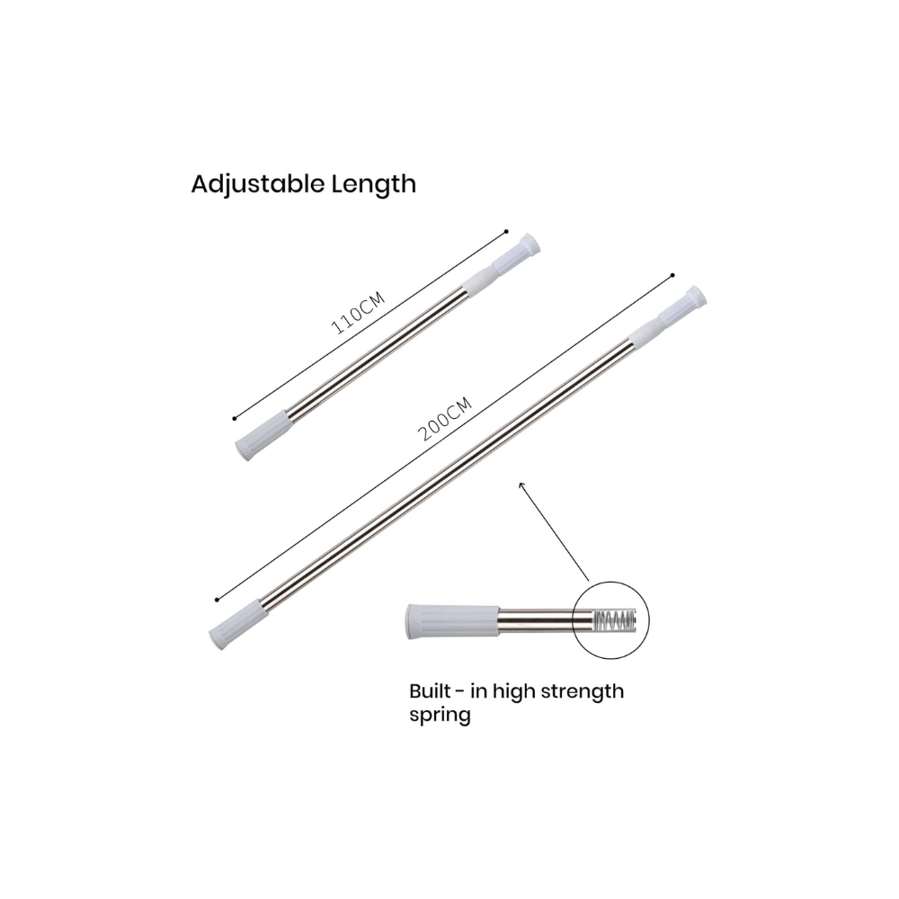 Stainless Steel Adjustable Shower Rod (110-200cm)