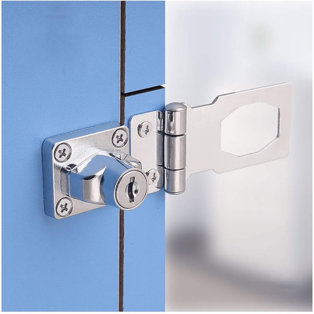 ProGrip Hasp Locks Twist Knob Keyed Locking Hasp Silver - Image 3