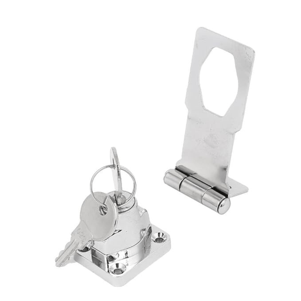 ProGrip Hasp Locks Twist Knob Keyed Locking Hasp Silver - Image 7