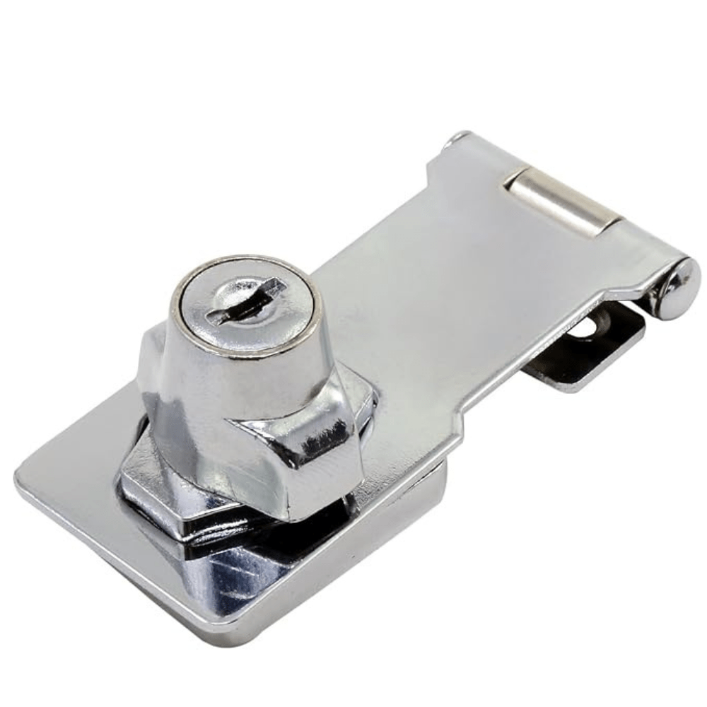 ProGrip Hasp Locks Twist Knob Keyed Locking Hasp Silver - Image 6