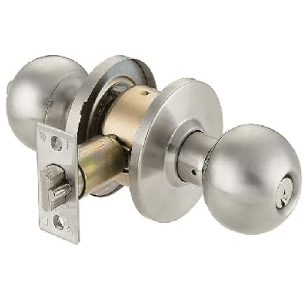 ProGrip Front Door Knob Lockset with Key – Ball Style Entry Door Handle (Chrome Plated) - Image 3