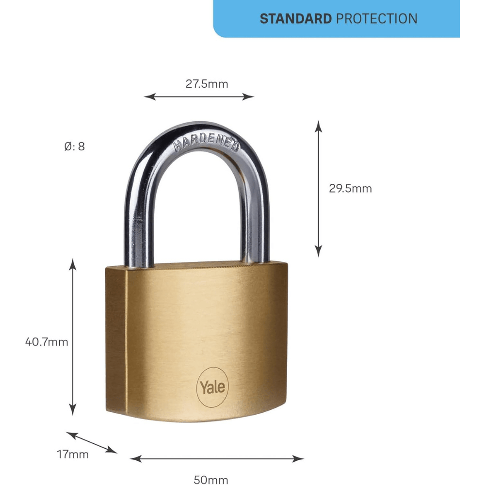 Yale 110 Series Brass Pad Lock 50MM - Image 4