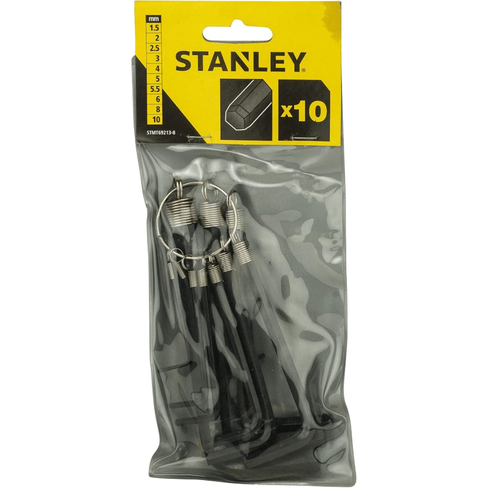 Stanley 10-Piece Allen Wrench Set with Ring (STMT69213-8), Black/Yellow - Image 5