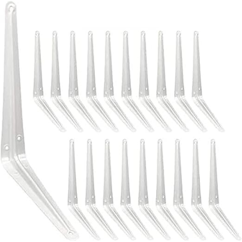 ProGrip White Shelf Brackets 8" x 10" Inch (24 pcs)