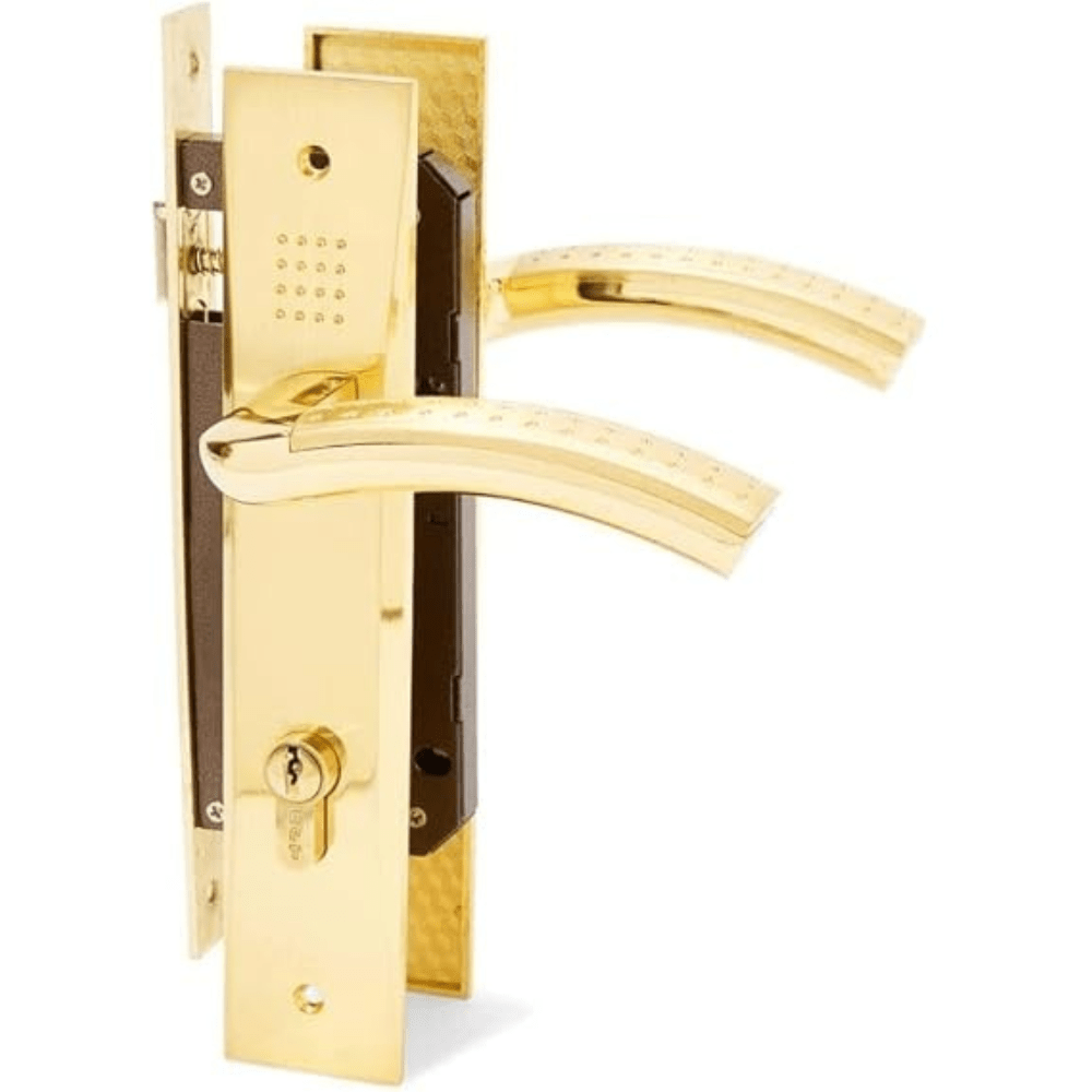 ProGrip Lever Door Handle Lockset with Lock Body & 3 Keys (Gold)