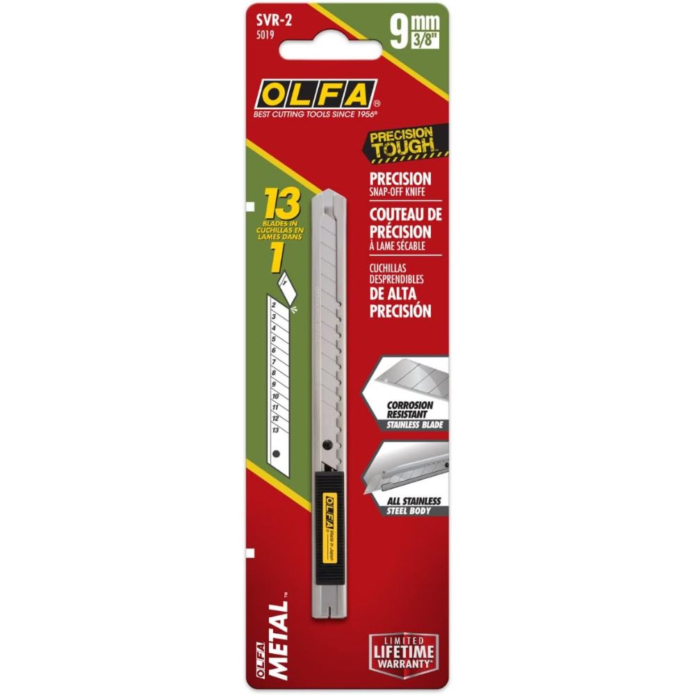 OLFA 9mm Stainless Steel Slide-Lock Utility Knife SVR-1 - Image 4