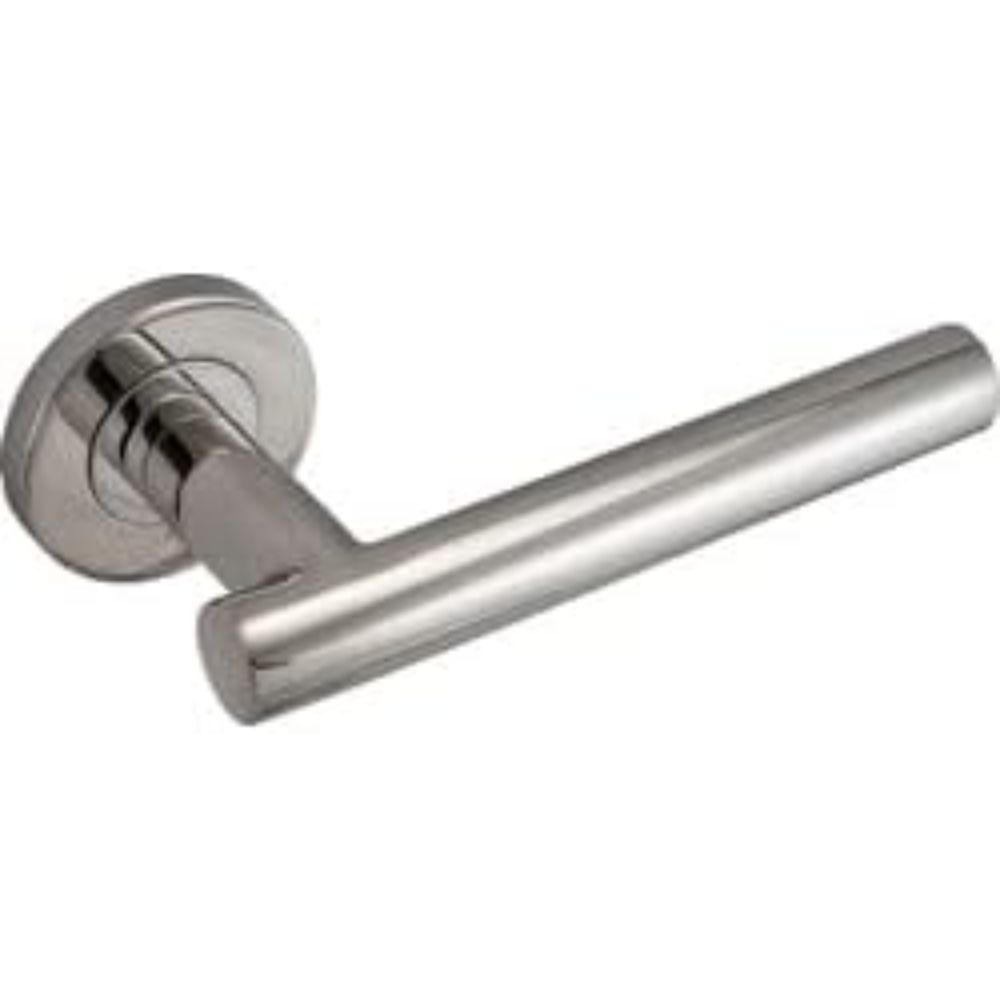 ProGrip Stainless Steel Rose Type Lever Door Handle (T Type) for Indoor Wooden Doors - Image 3