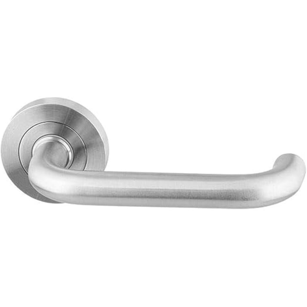 ProGrip Stainless Steel Rose Type Lever Door Handle (U Type 19mm) for Indoor Wooden Doors