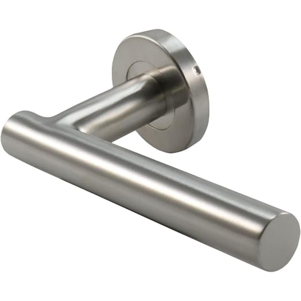 ProGrip Stainless Steel Rose Type Lever Door Handle (T Type) for Indoor Wooden Doors