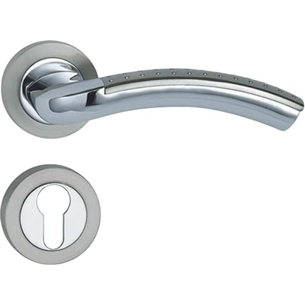 ProGrip Rose Type Lever Door Handle (A9611, Chrome Plated Aluminium)