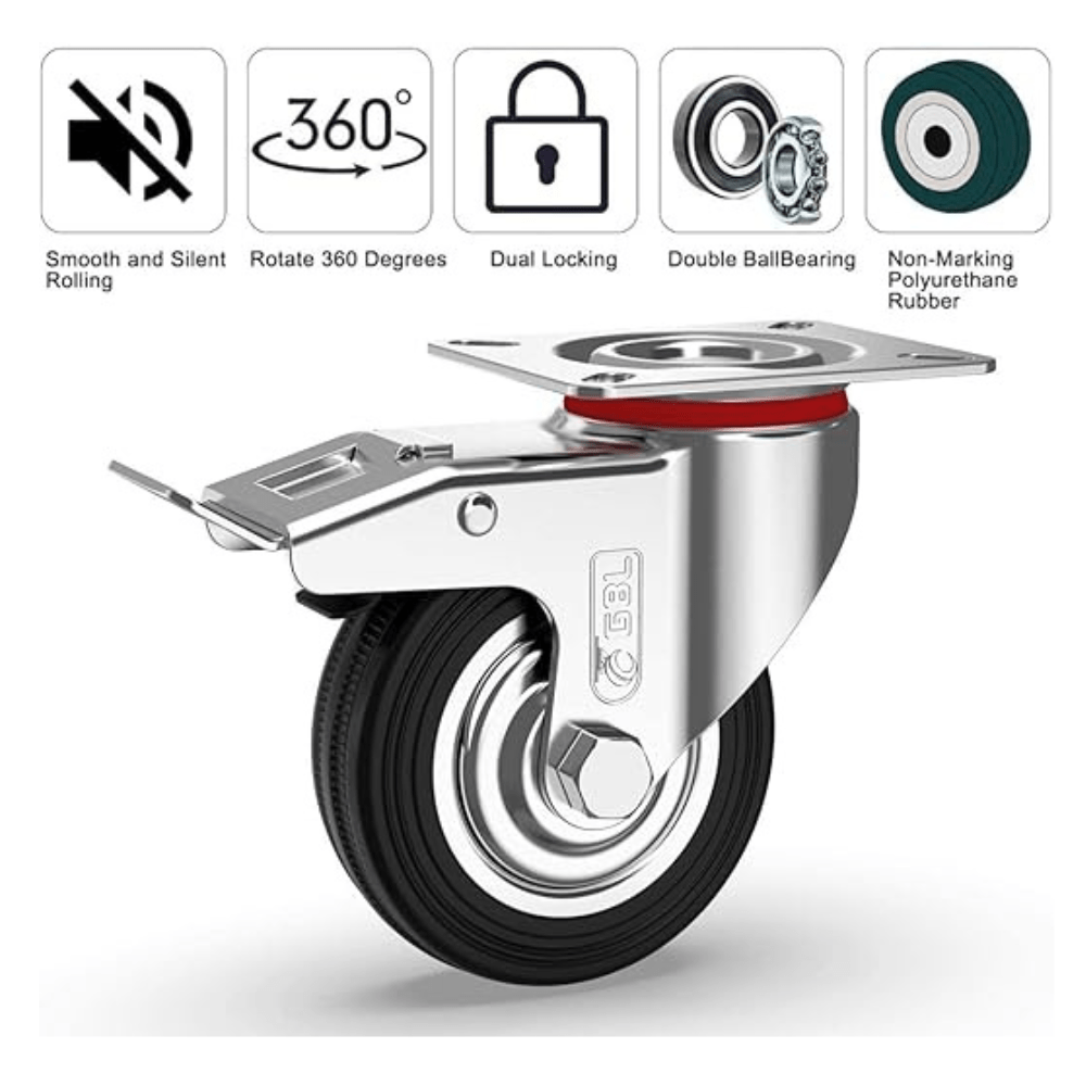 ProGrip Heavy Duty Caster Wheels 3Inch - Image 4