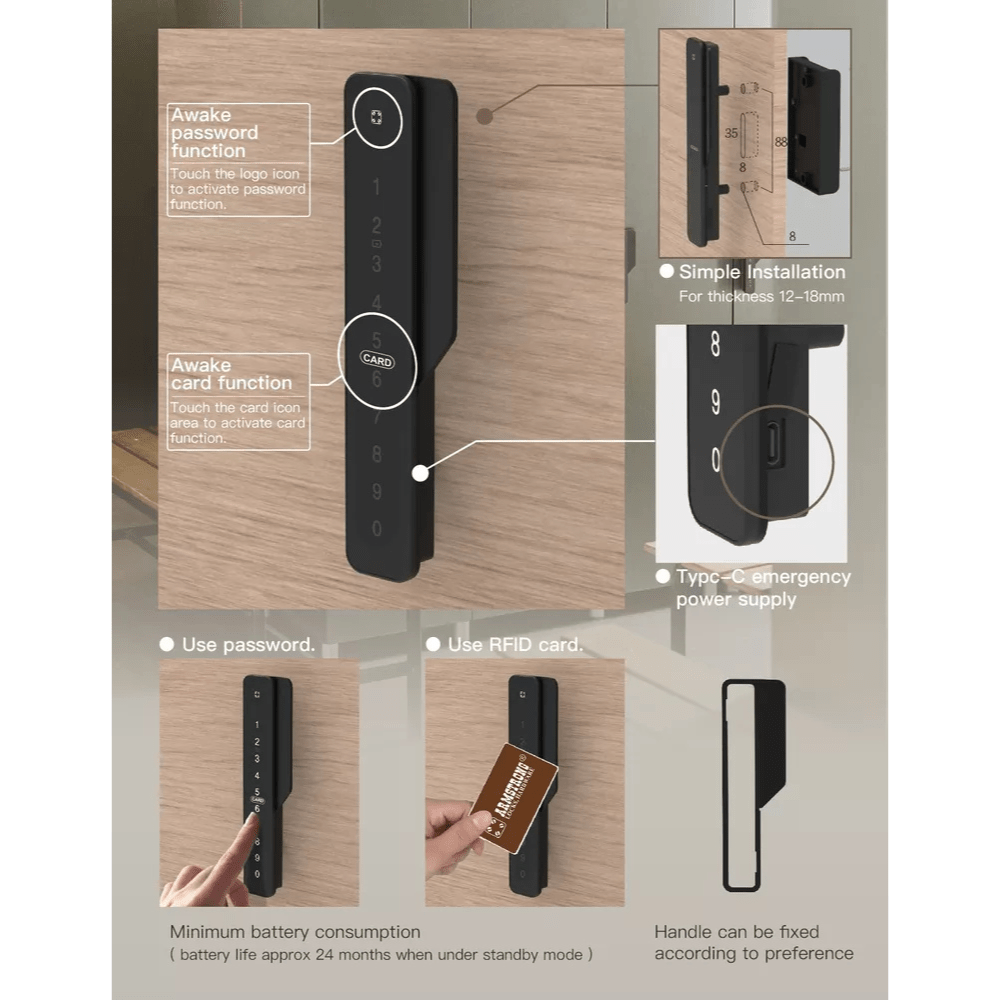 Armstrong Smart Digital Time Lock 2-in-1 Lock - Password and Card (SDWP-011RFT) - Image 3