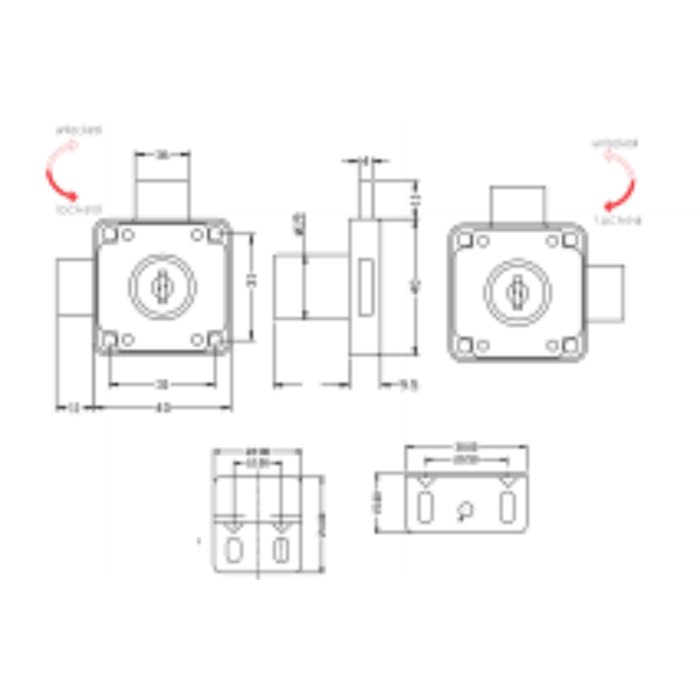 Armstrong Double Door Drawer Lock 513 series - Image 3