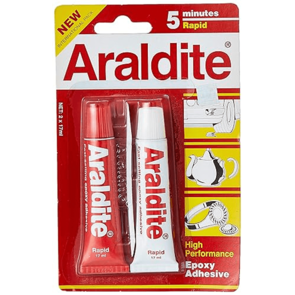 Araldite 5 Min Rapid, 17ml, Red/White (Pack of 2)